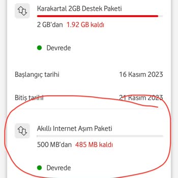 Vodafone İnternetim Aşmadığı Halde Aşım Paketi Uygulanması