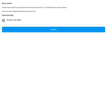 Instagram Hesabımın Kapatılması