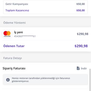 Getir Soğuk Yemek Siparişi