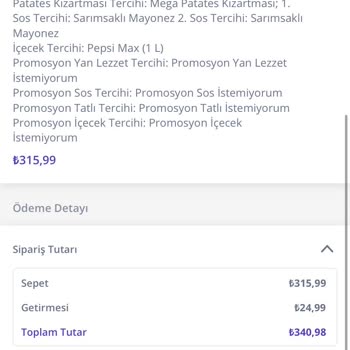 Getir Soğuk Yemek Siparişi
