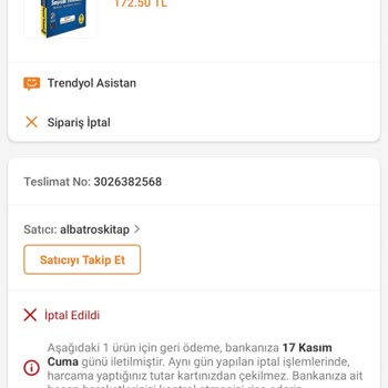Trendyol Aynı Gün Ürün İptali Para İadesi