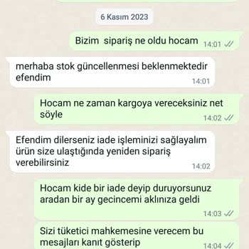 Arya Gross Online Mağazada Sipariş Gecikmesi Sorunu