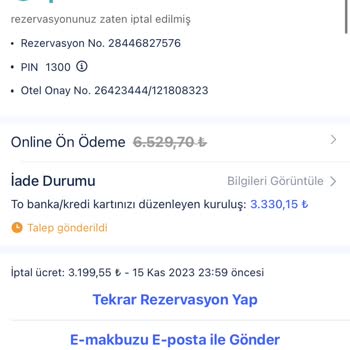 Trip.com Paramın İadesini İstiyorum Acil