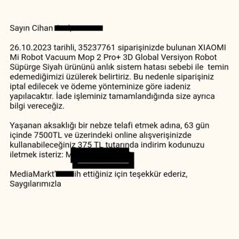 Media Markt Para İadesi Yapamayan Bir Şirket