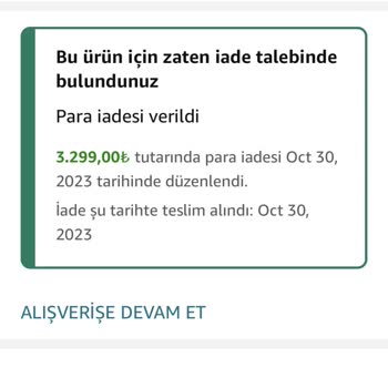 Amazon Para İadesi Yapmadı