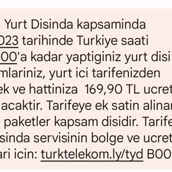 Türk Telekom Yurt Dışı Haksız Yere 169.90 TL Kesmesi