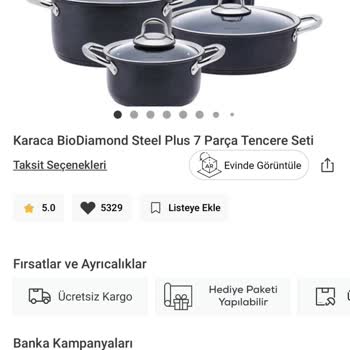 Karaca Züccaciye Karaca Bio Diamond Steel Plus Tencere Seti