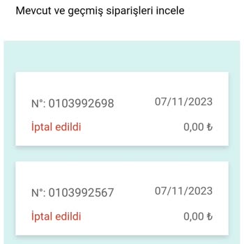 Watsons İptal Edilen Siparişim