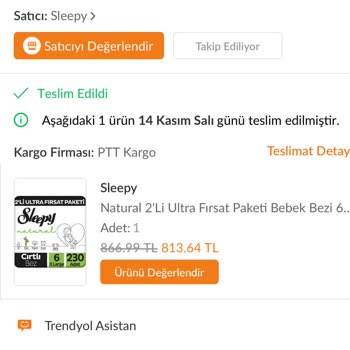 Sleepy Bebek Bezi Çeşidini Yanlış Gönderiyor