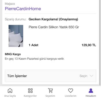 N11 Pierre Cardin Home Satıcısı Son Derece Umursamaz