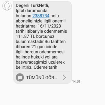 TurkNet Tarafından Çıkarılan Borç