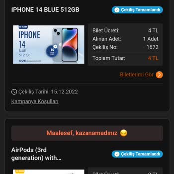 Trendyol Şanslı Çekiliş Çıkmaması