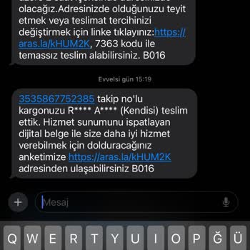 Aras&nbsp; Erguvan Şube Kayıp Kargo