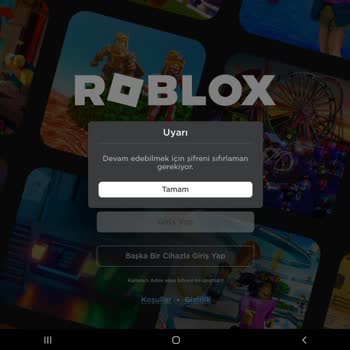 ROBLOX Şifre Sıfırlanması Gerekiyor Uyarısı Ve Hesaba Giriş Yapılamıyor