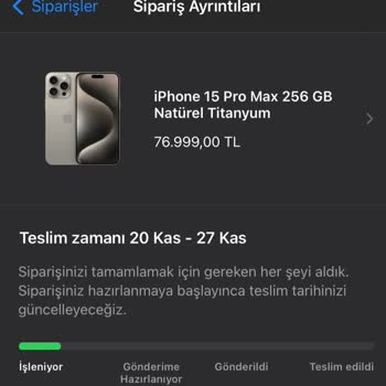Apple Store Sipariş Verdiğim 15 Promax Hala Gönderilmedi