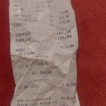 Danilos Pizza Ücretli Kahve İkramı