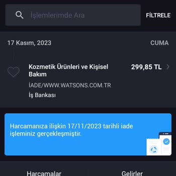 Watsons Eksik İade Ücreti Yatırılması...