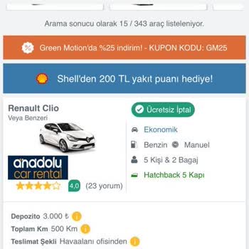 Anadolu Car Rental Mağdur Etti
