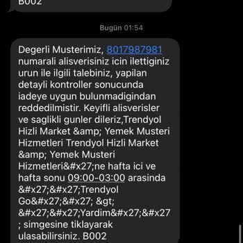 Trendyol Yemek Bozuk Ve Eksik Malzemeli Yemek