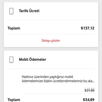 Vodafone Faturama Mobil Hizmet Bedeli Kesintisi Yansıması