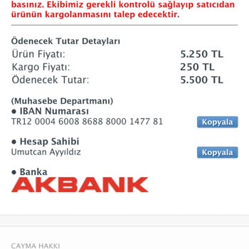 Sahibinden Param Güvende İle Ödeme Yaptım