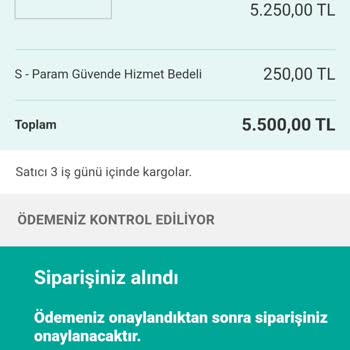 Sahibinden Param Güvende İle Ödeme Yaptım