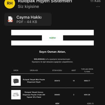 Rulopak Kargoya Verilmeyen Sipariş