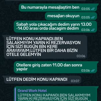 Grand Work Hotelin İşgüzarlığı