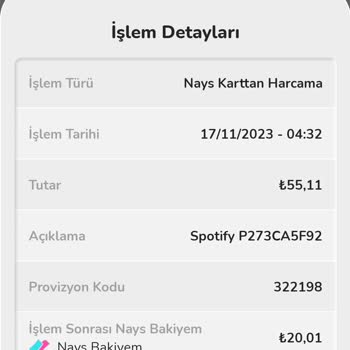 Nays Spotify Kampanyası Geri Ödemesi