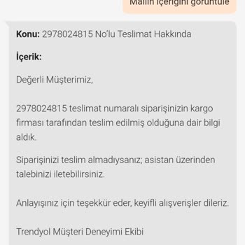 Trendyol'dan Aldığım Ürünü Aras Kargo Ürünümü Teslim Etmedi