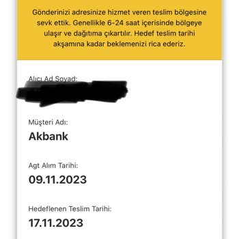 AGT Kurye (aynigunteslim.com) Kargo Zamanında Gelmemesi