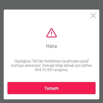Tiktak Yeni Açtığım Hesabı Pasif Etmiş