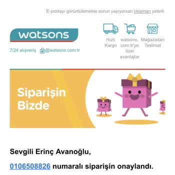 Watsons Sipariş İptali Ve Adres Güncellemesi Yapmamakta