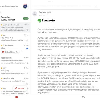 Evernote Uygulamasındaki Fahiş Abonelik Ücret Artışı