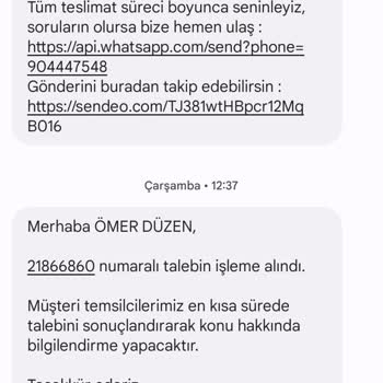 Sendeo Firması Kargo Teslimi Yapmıyor. Trendyol Altınyıldız Classic S
