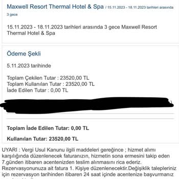 Maxwell Resort Hotel & Spa Kötü Bir Deneyim Maxwell Resort Otel