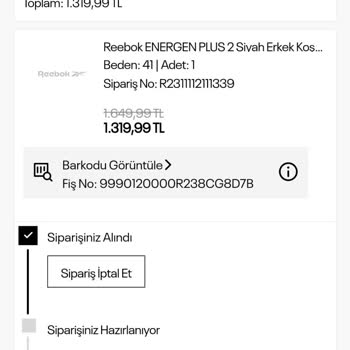 Reebok Ürünü Satıyor Ve Tedarik Edemiyoruz Diyor