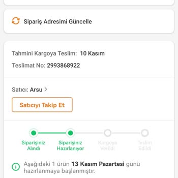 Trendyol Ürün Kargoya Verilmedi