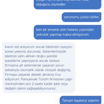 Pamukkale Turizm Pamukkale Şikayet! Kadın Olarak Seçilen Koltuk Erkek Olarak Değişti!