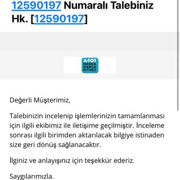A101 İptal Edilen Ürünün Parasını İade Etmedi