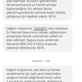 Vodafone Net Ev İnterneti Sebepsiz İptal