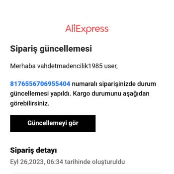 Alibaba.com Kargom Gelmedi