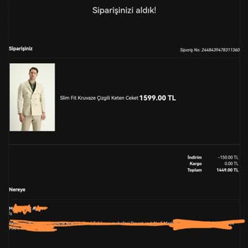 Kiğılı Giyim Siparişimin Farklı İsim Soy İsim Ve Telefon Numarası İle Kargolanması