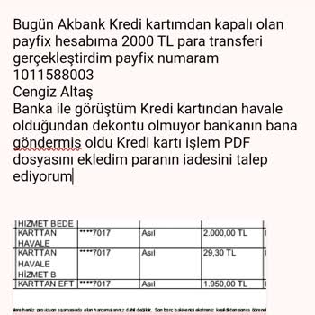 Payfix Paramı İade Etmiyor