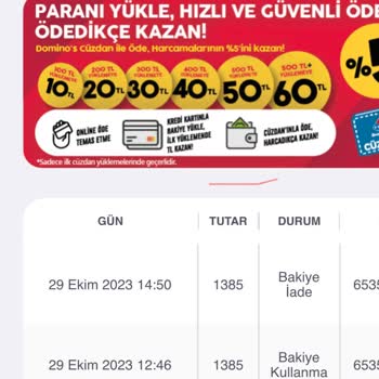 Domino's'un İptal Olan Siparişin Parasını İade Etmemesi!