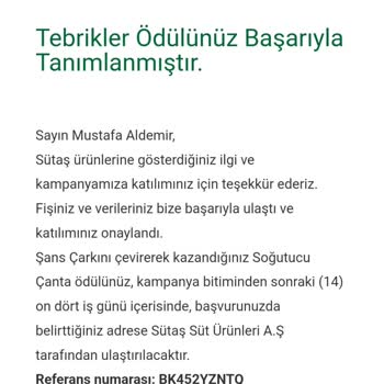 Sütaş Kampanya Hediyesi Hüsranı