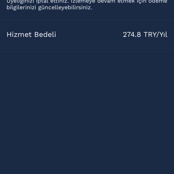 Blutv Yıllık Ücret Alınmasına Rağmen Üyeliğim Aktif Değil