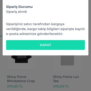 Shiny Force Siparişimin 1 Haftadır Gelmemesi