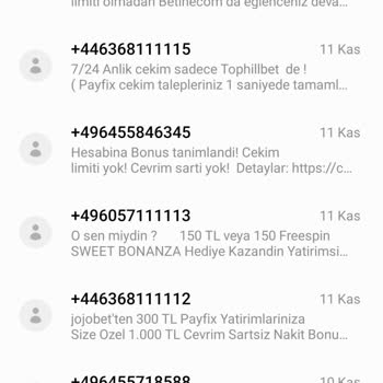 Vodafone Bahis Sitelerinden Durmadan Gelen Mesajlar