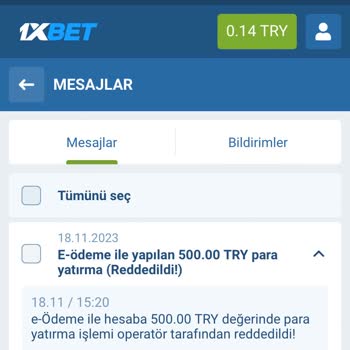 1xbet Para Yatırdım Hesabıma Geçmedi